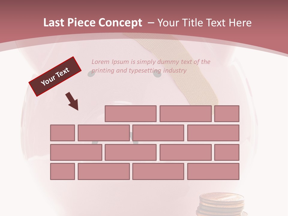 Piggy Bank With Band-Aid. Symbolizes Health-Care Costs PowerPoint Template