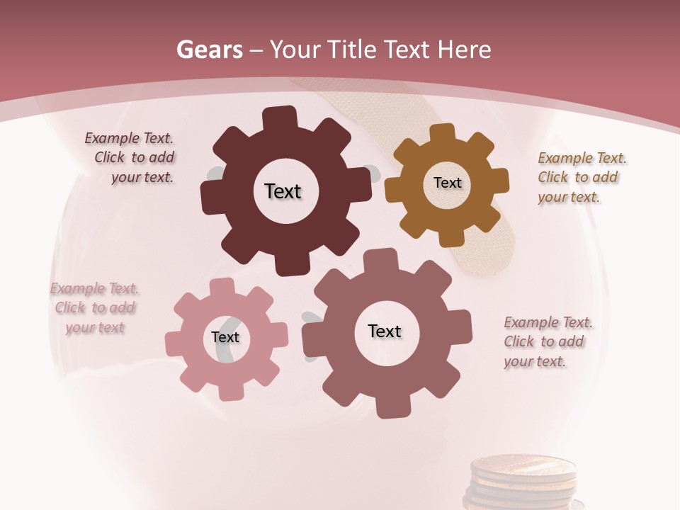 Piggy Bank With Band-Aid. Symbolizes Health-Care Costs PowerPoint Template