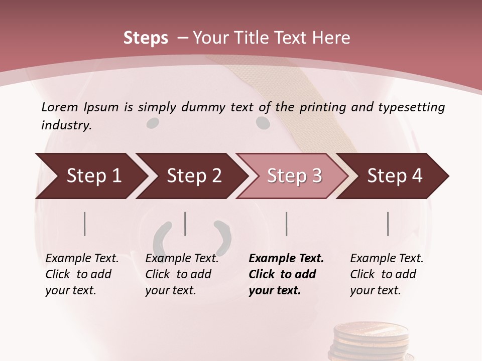 Piggy Bank With Band-Aid. Symbolizes Health-Care Costs PowerPoint Template