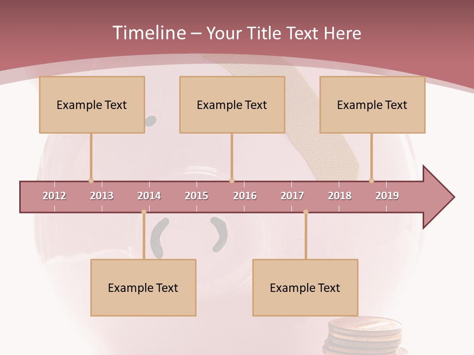 Piggy Bank With Band-Aid. Symbolizes Health-Care Costs PowerPoint Template