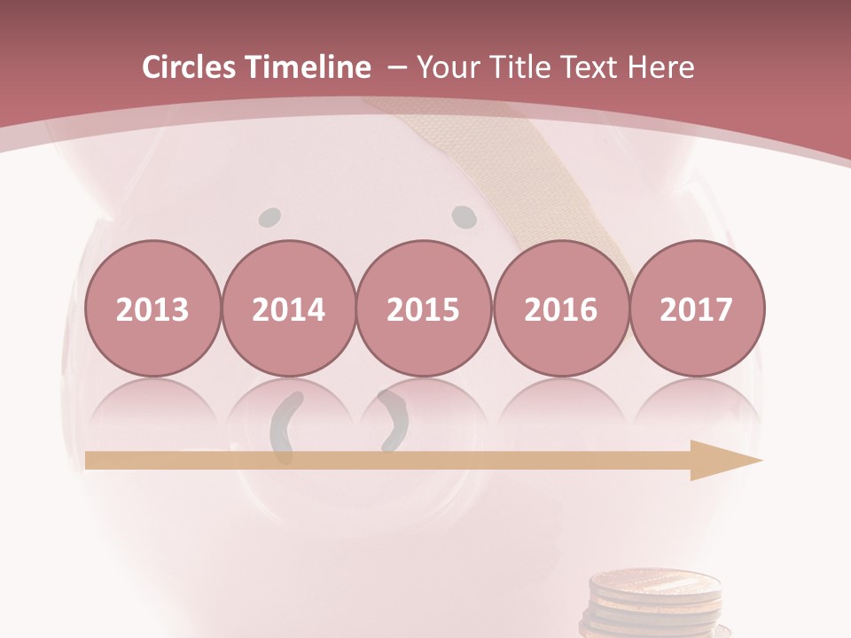 Piggy Bank With Band-Aid. Symbolizes Health-Care Costs PowerPoint Template