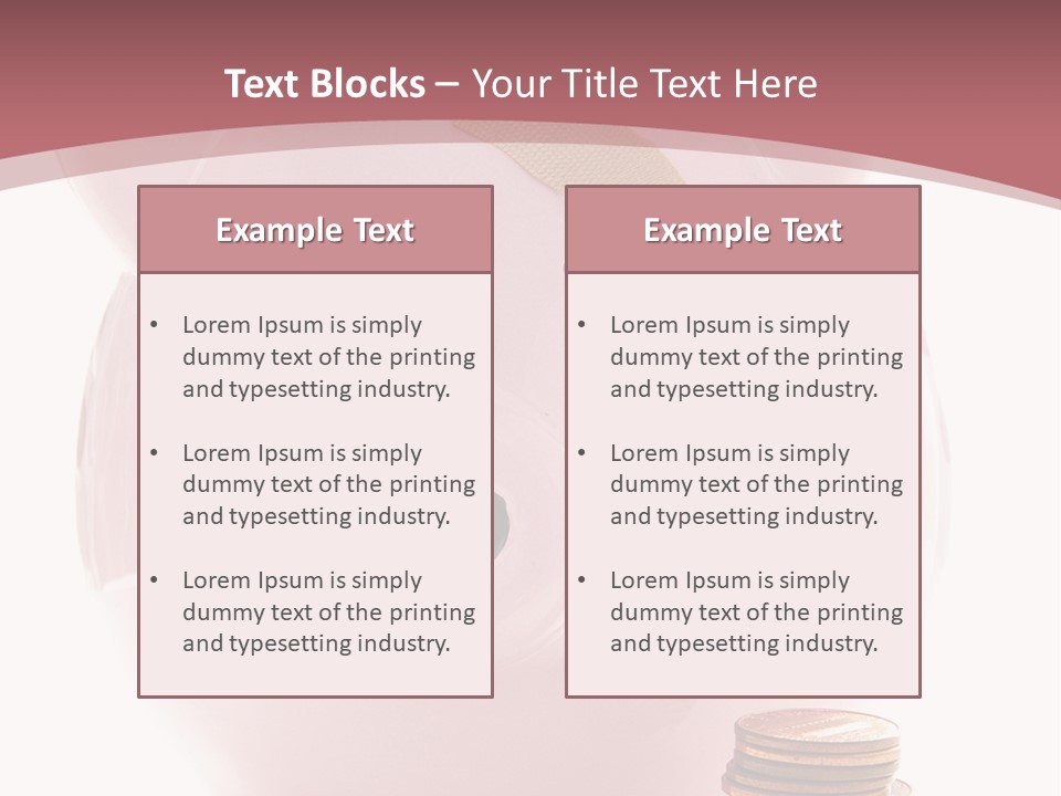 Piggy Bank With Band-Aid. Symbolizes Health-Care Costs PowerPoint Template