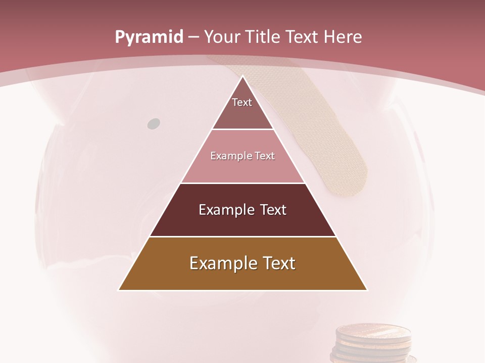 Piggy Bank With Band-Aid. Symbolizes Health-Care Costs PowerPoint Template
