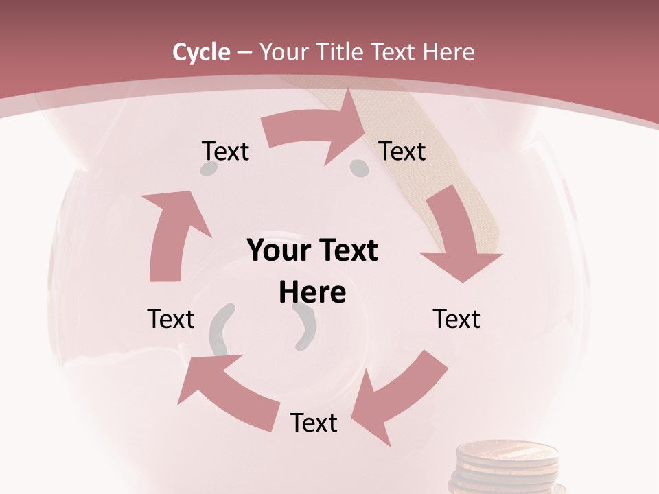 Piggy Bank With Band-Aid. Symbolizes Health-Care Costs PowerPoint Template