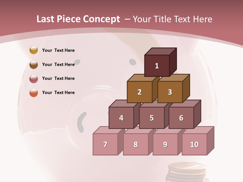 Piggy Bank With Band-Aid. Symbolizes Health-Care Costs PowerPoint Template