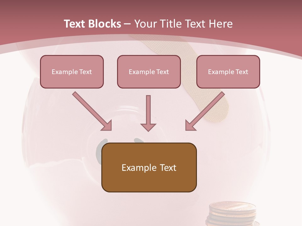 Piggy Bank With Band-Aid. Symbolizes Health-Care Costs PowerPoint Template