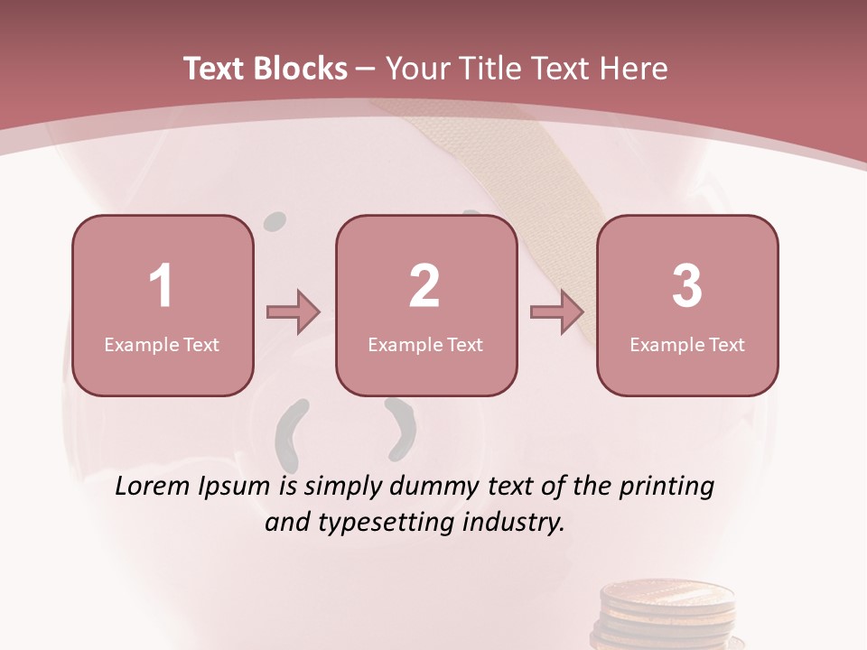 Piggy Bank With Band-Aid. Symbolizes Health-Care Costs PowerPoint Template