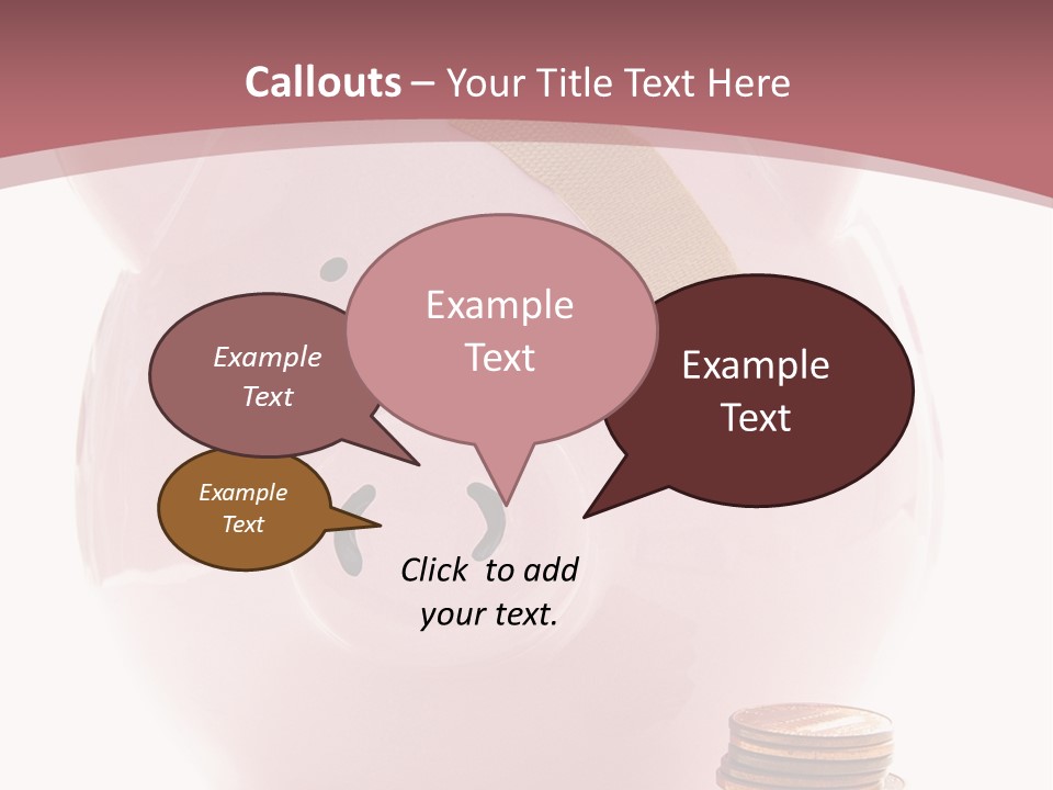 Piggy Bank With Band-Aid. Symbolizes Health-Care Costs PowerPoint Template
