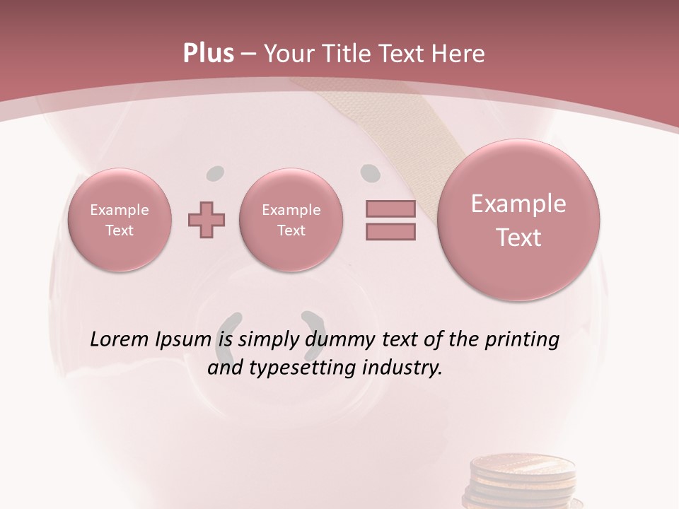 Piggy Bank With Band-Aid. Symbolizes Health-Care Costs PowerPoint Template