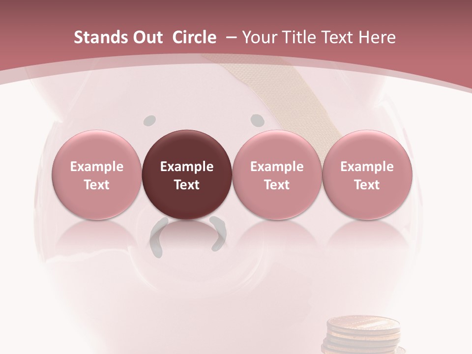 Piggy Bank With Band-Aid. Symbolizes Health-Care Costs PowerPoint Template