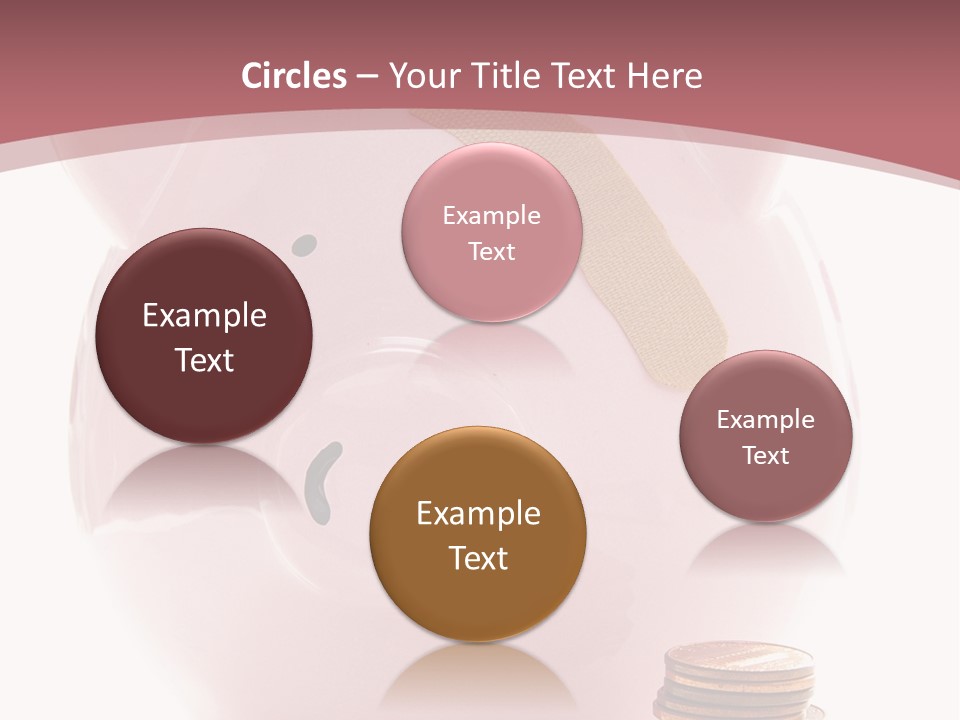 Piggy Bank With Band-Aid. Symbolizes Health-Care Costs PowerPoint Template