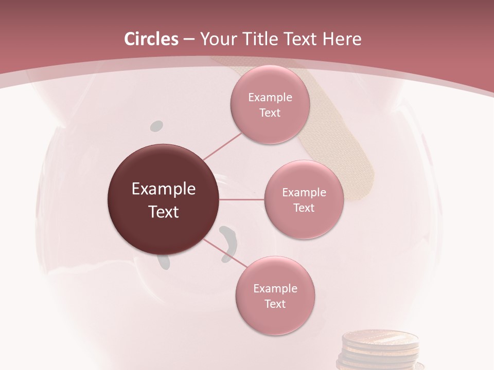 Piggy Bank With Band-Aid. Symbolizes Health-Care Costs PowerPoint Template