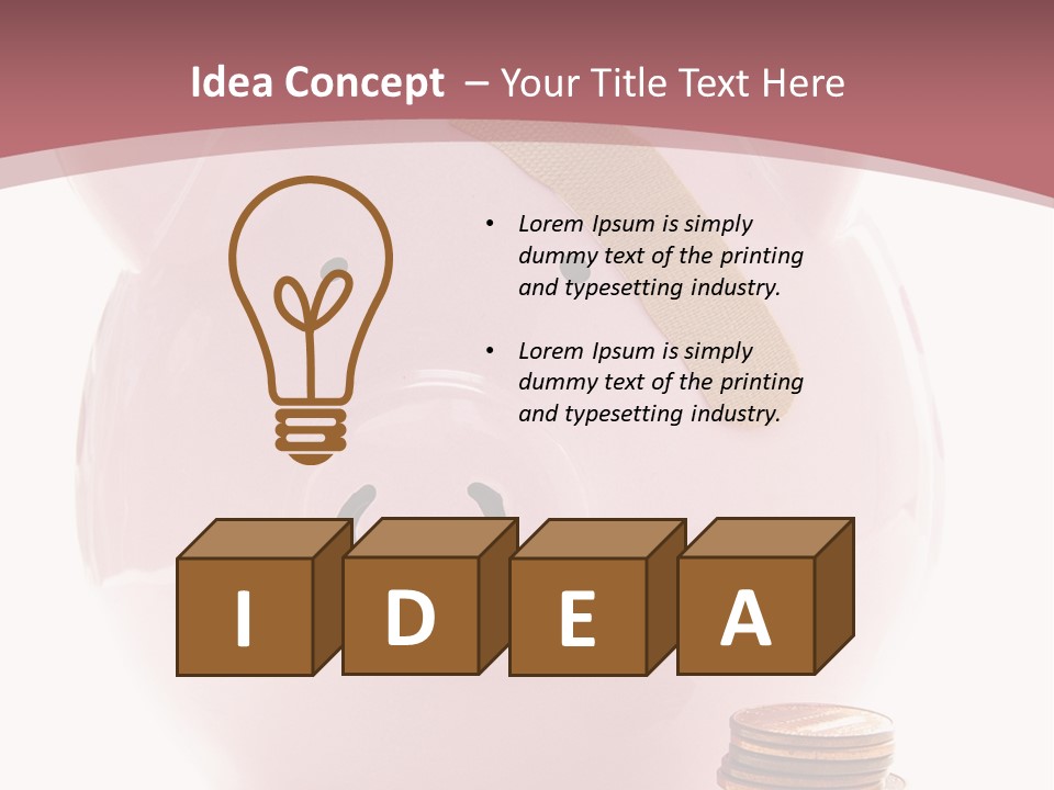 Piggy Bank With Band-Aid. Symbolizes Health-Care Costs PowerPoint Template