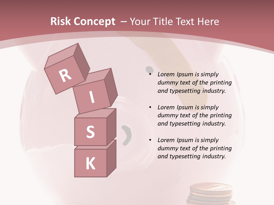 Piggy Bank With Band-Aid. Symbolizes Health-Care Costs PowerPoint Template