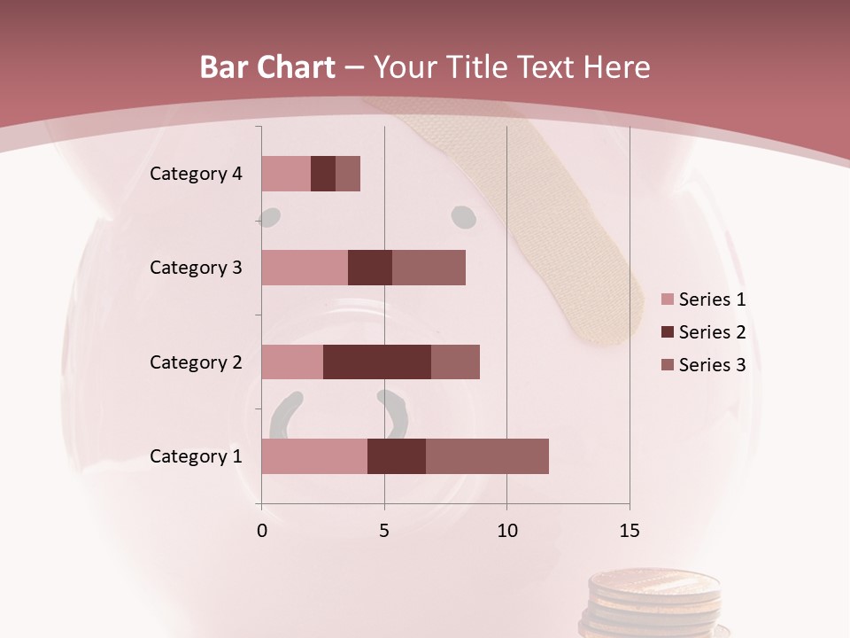 Piggy Bank With Band-Aid. Symbolizes Health-Care Costs PowerPoint Template