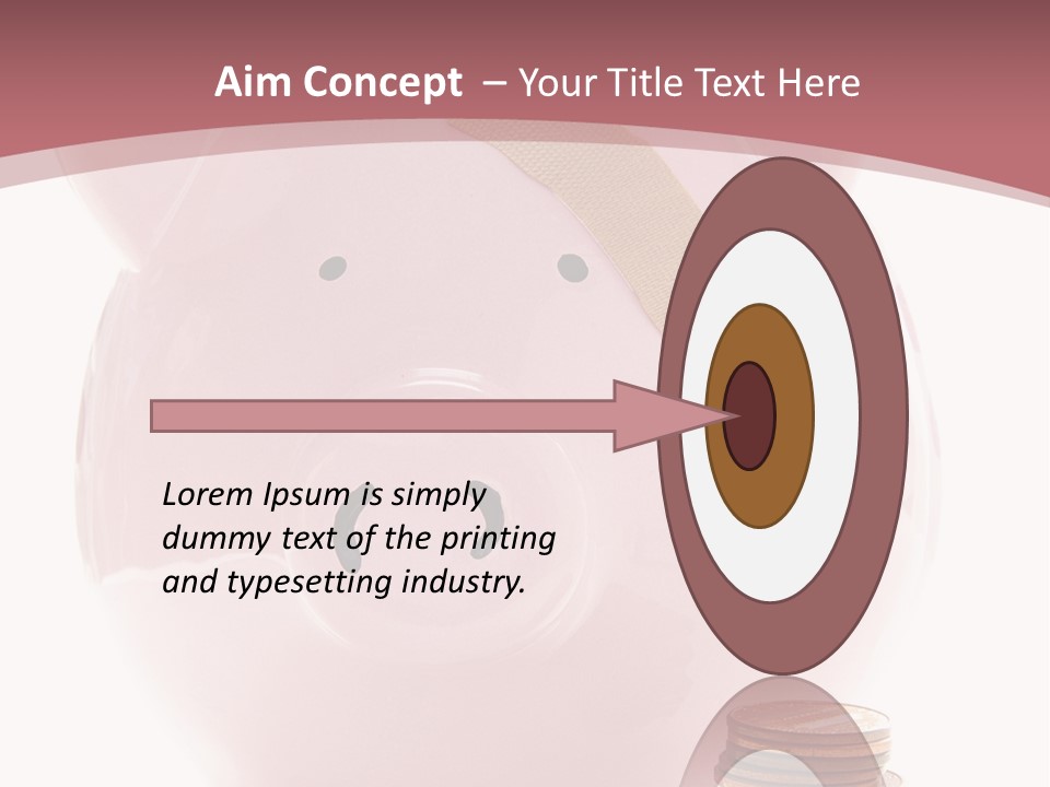 Piggy Bank With Band-Aid. Symbolizes Health-Care Costs PowerPoint Template