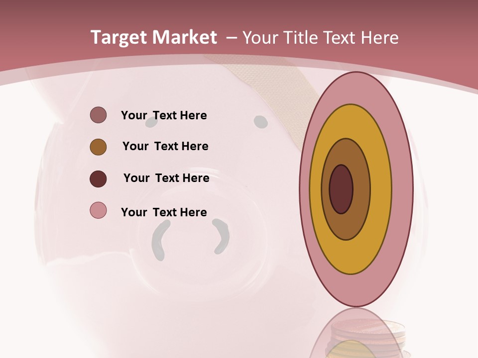Piggy Bank With Band-Aid. Symbolizes Health-Care Costs PowerPoint Template
