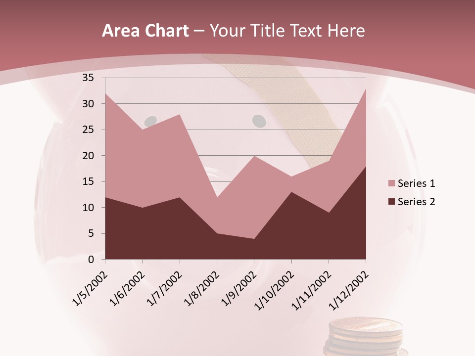 Piggy Bank With Band-Aid. Symbolizes Health-Care Costs PowerPoint Template