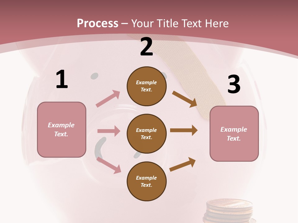 Piggy Bank With Band-Aid. Symbolizes Health-Care Costs PowerPoint Template