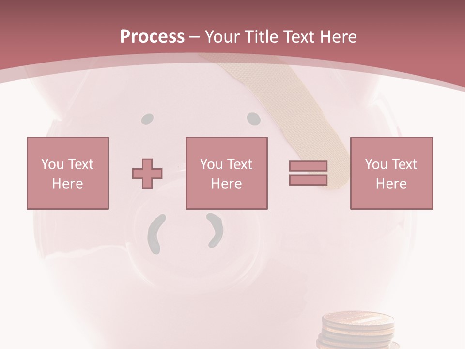 Piggy Bank With Band-Aid. Symbolizes Health-Care Costs PowerPoint Template