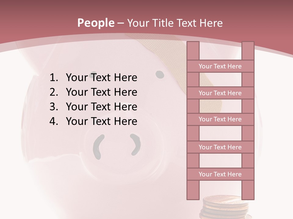 Piggy Bank With Band-Aid. Symbolizes Health-Care Costs PowerPoint Template