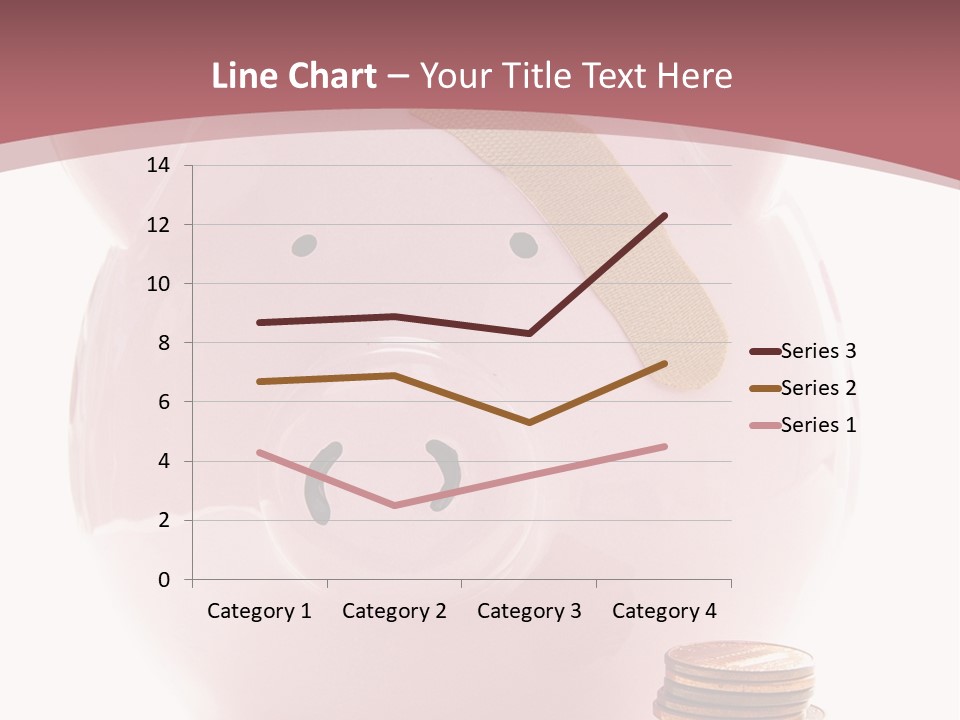Piggy Bank With Band-Aid. Symbolizes Health-Care Costs PowerPoint Template