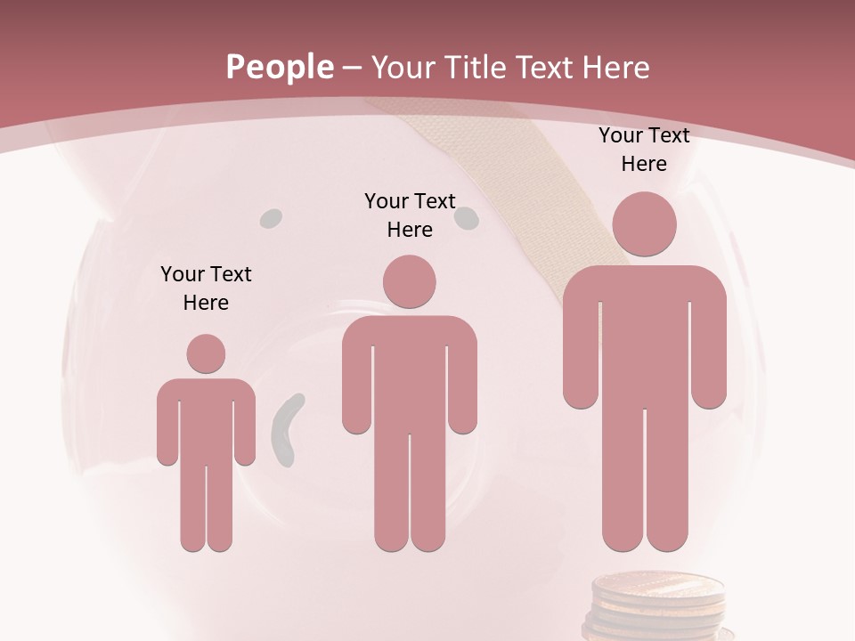 Piggy Bank With Band-Aid. Symbolizes Health-Care Costs PowerPoint Template