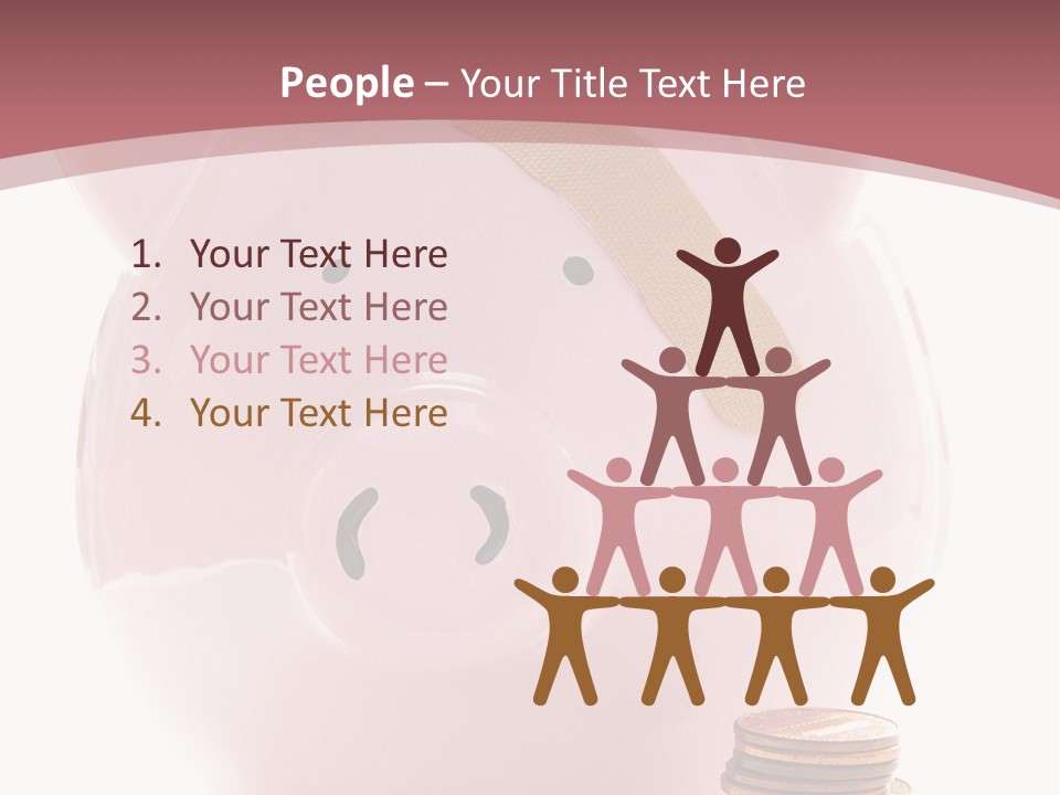 Piggy Bank With Band-Aid. Symbolizes Health-Care Costs PowerPoint Template