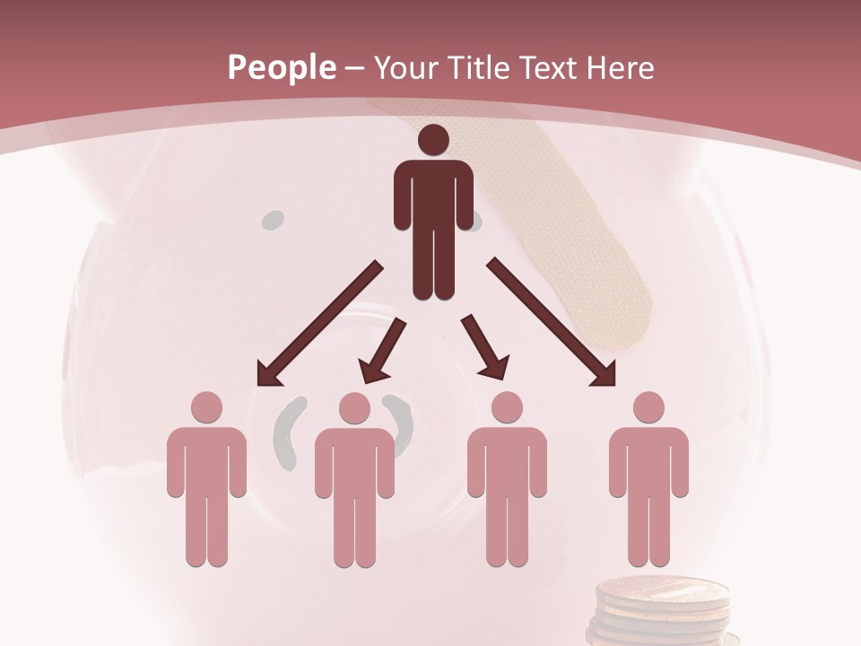 Piggy Bank With Band-Aid. Symbolizes Health-Care Costs PowerPoint Template