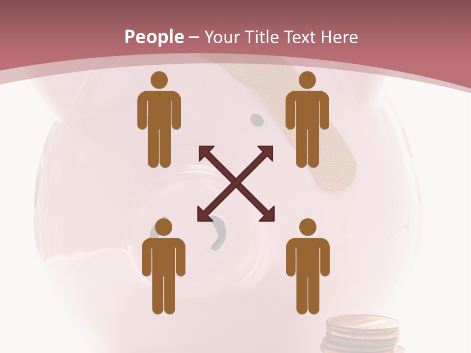 Piggy Bank With Band-Aid. Symbolizes Health-Care Costs PowerPoint Template