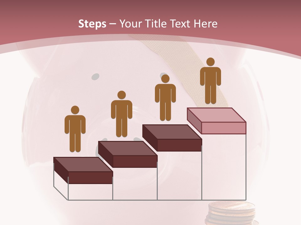 Piggy Bank With Band-Aid. Symbolizes Health-Care Costs PowerPoint Template