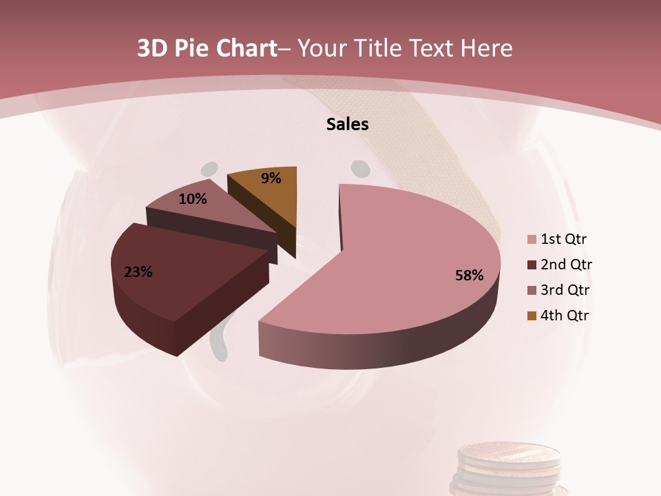 Piggy Bank With Band-Aid. Symbolizes Health-Care Costs PowerPoint Template