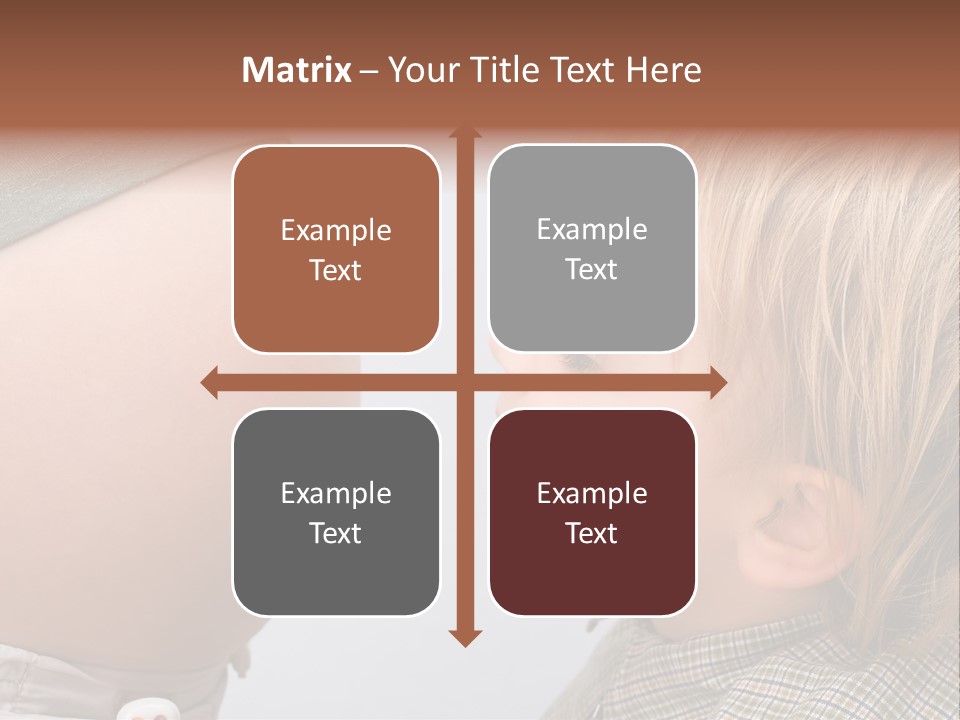 Little Boy Looking At His Mother's Belly. PowerPoint Template