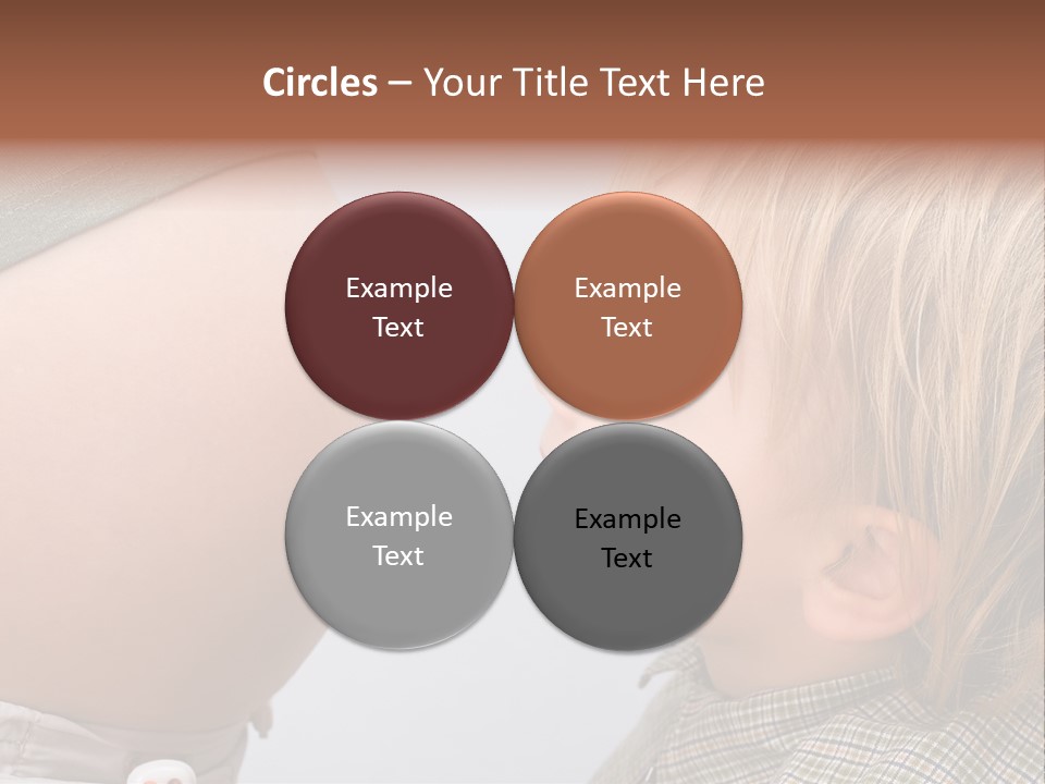 Little Boy Looking At His Mother's Belly. PowerPoint Template