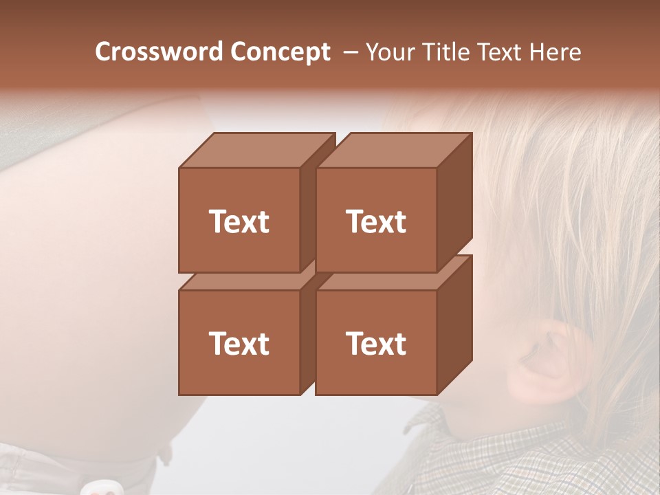 Little Boy Looking At His Mother's Belly. PowerPoint Template