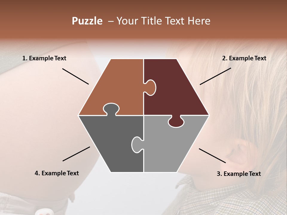 Little Boy Looking At His Mother's Belly. PowerPoint Template