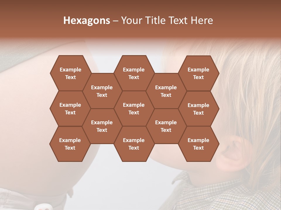 Little Boy Looking At His Mother's Belly. PowerPoint Template