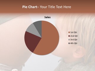 Little Boy Looking At His Mother's Belly. PowerPoint Template