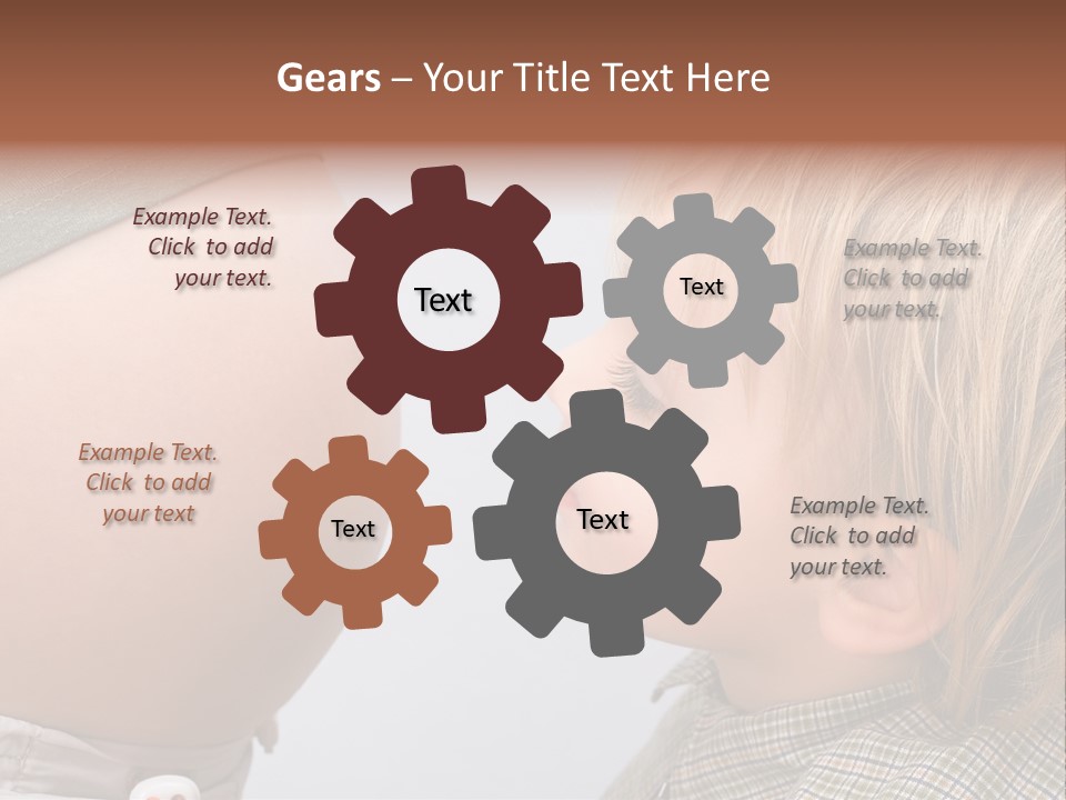 Little Boy Looking At His Mother's Belly. PowerPoint Template