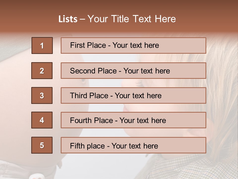 Little Boy Looking At His Mother's Belly. PowerPoint Template