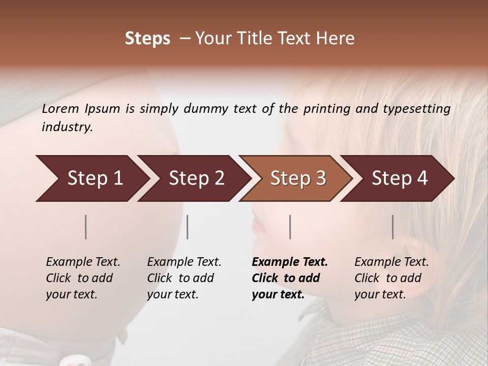 Little Boy Looking At His Mother's Belly. PowerPoint Template