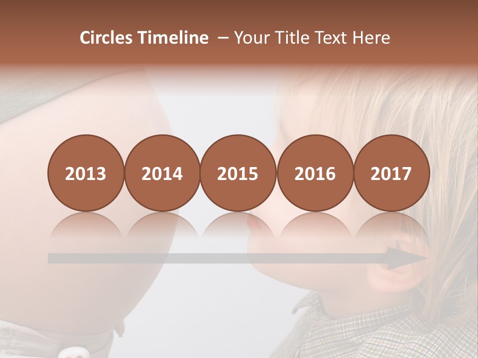 Little Boy Looking At His Mother's Belly. PowerPoint Template