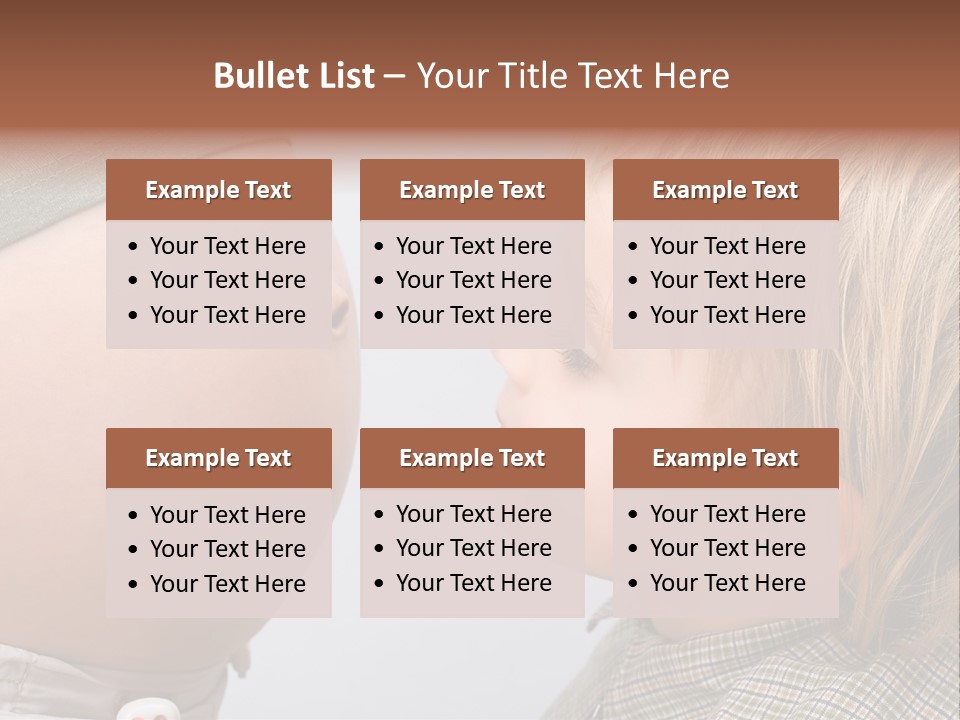 Little Boy Looking At His Mother's Belly. PowerPoint Template