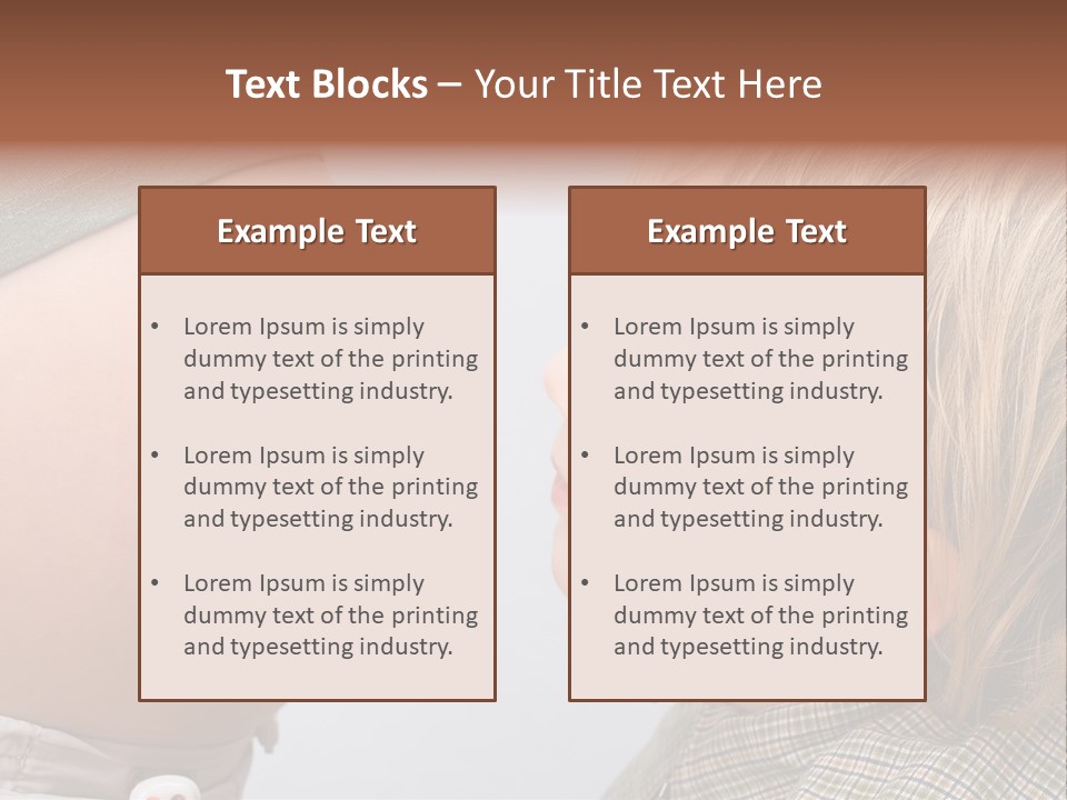 Little Boy Looking At His Mother's Belly. PowerPoint Template