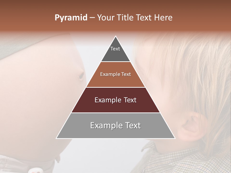 Little Boy Looking At His Mother's Belly. PowerPoint Template