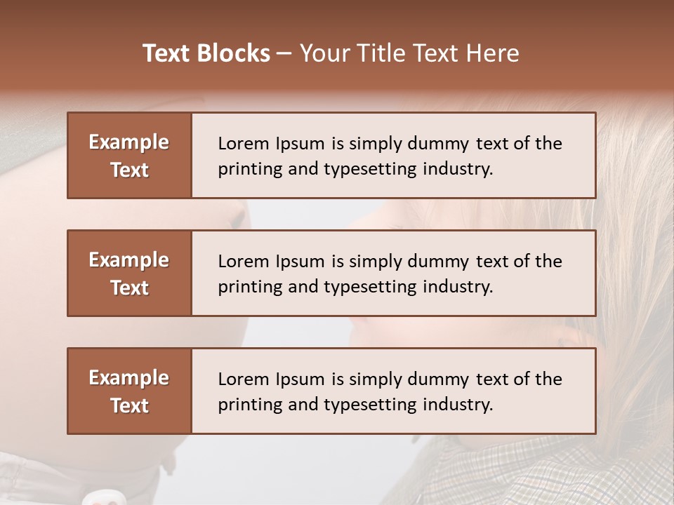 Little Boy Looking At His Mother's Belly. PowerPoint Template