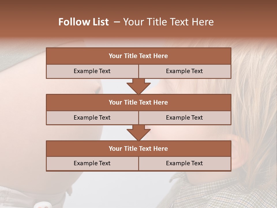 Little Boy Looking At His Mother's Belly. PowerPoint Template