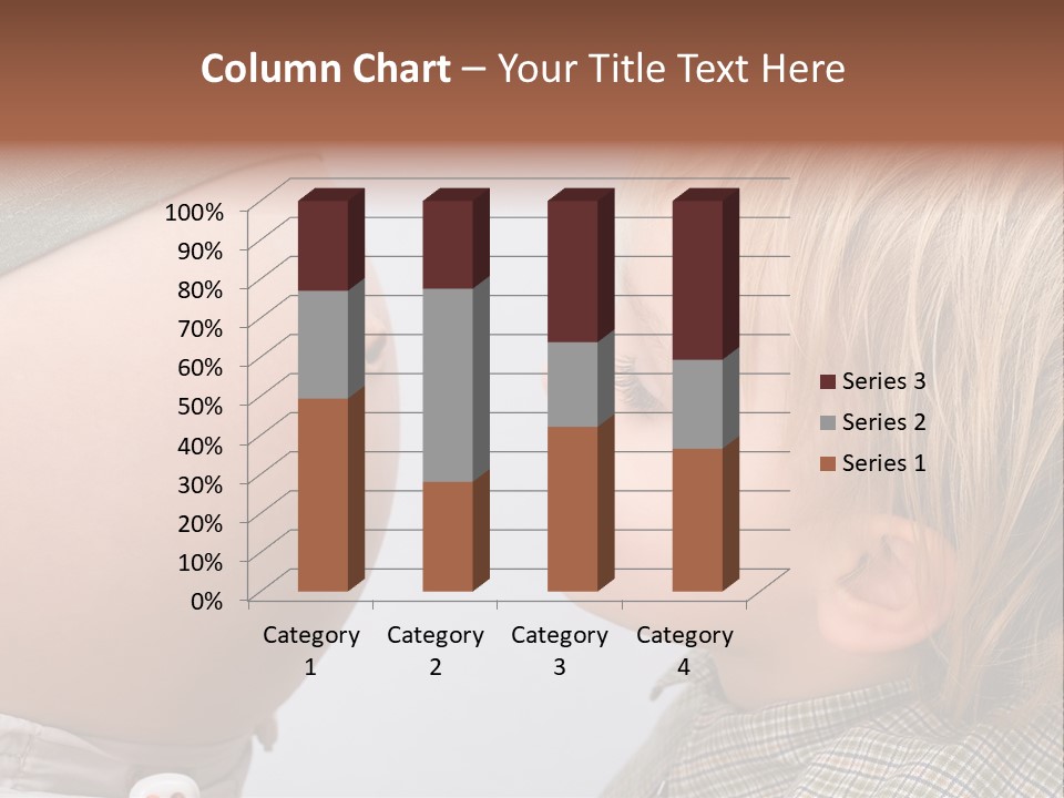 Little Boy Looking At His Mother's Belly. PowerPoint Template