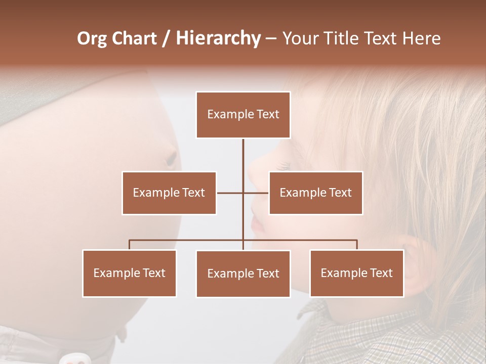 Little Boy Looking At His Mother's Belly. PowerPoint Template