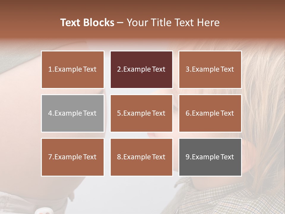 Little Boy Looking At His Mother's Belly. PowerPoint Template